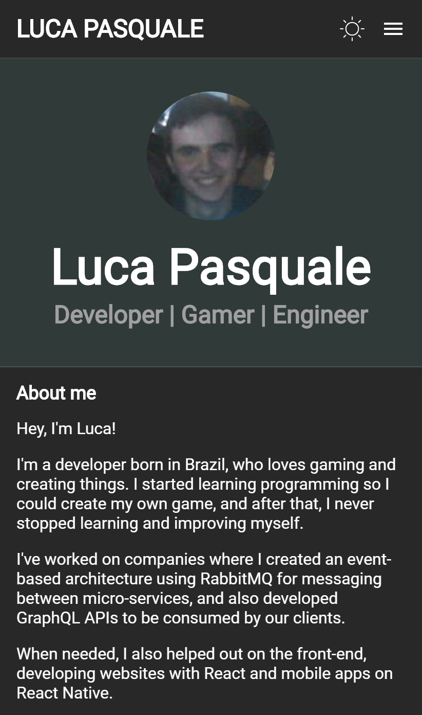 My portfolio webpage project image